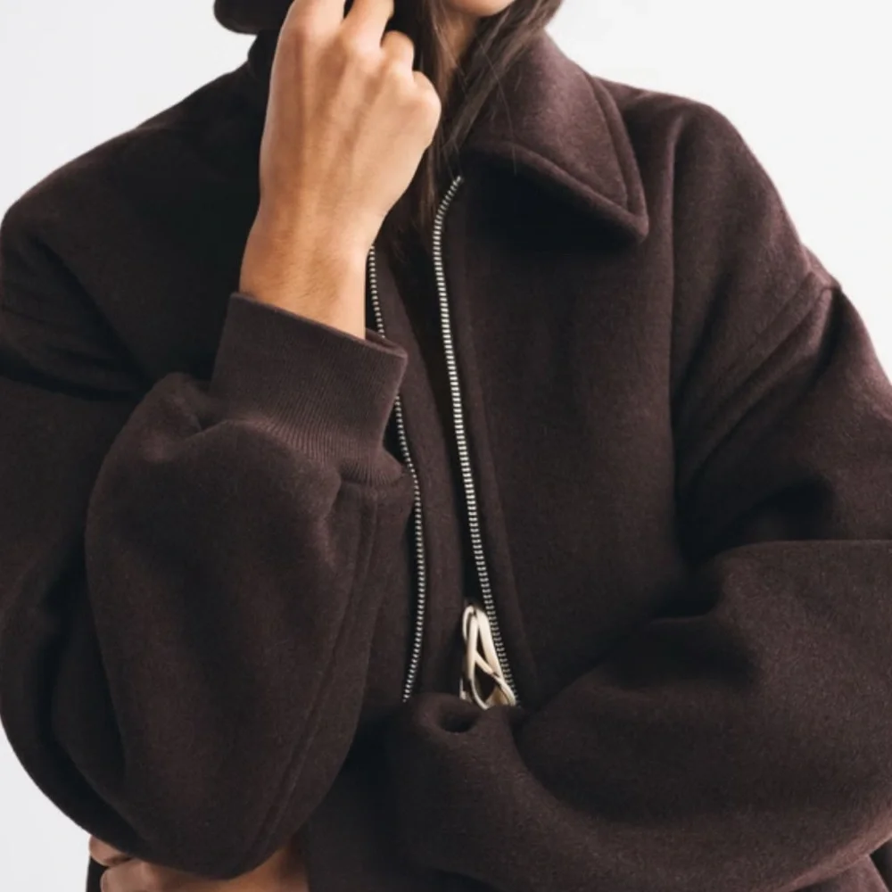 Abercrombie & Fitch Wool-Blend Bubble Hem Coat - Picture 2 of 6